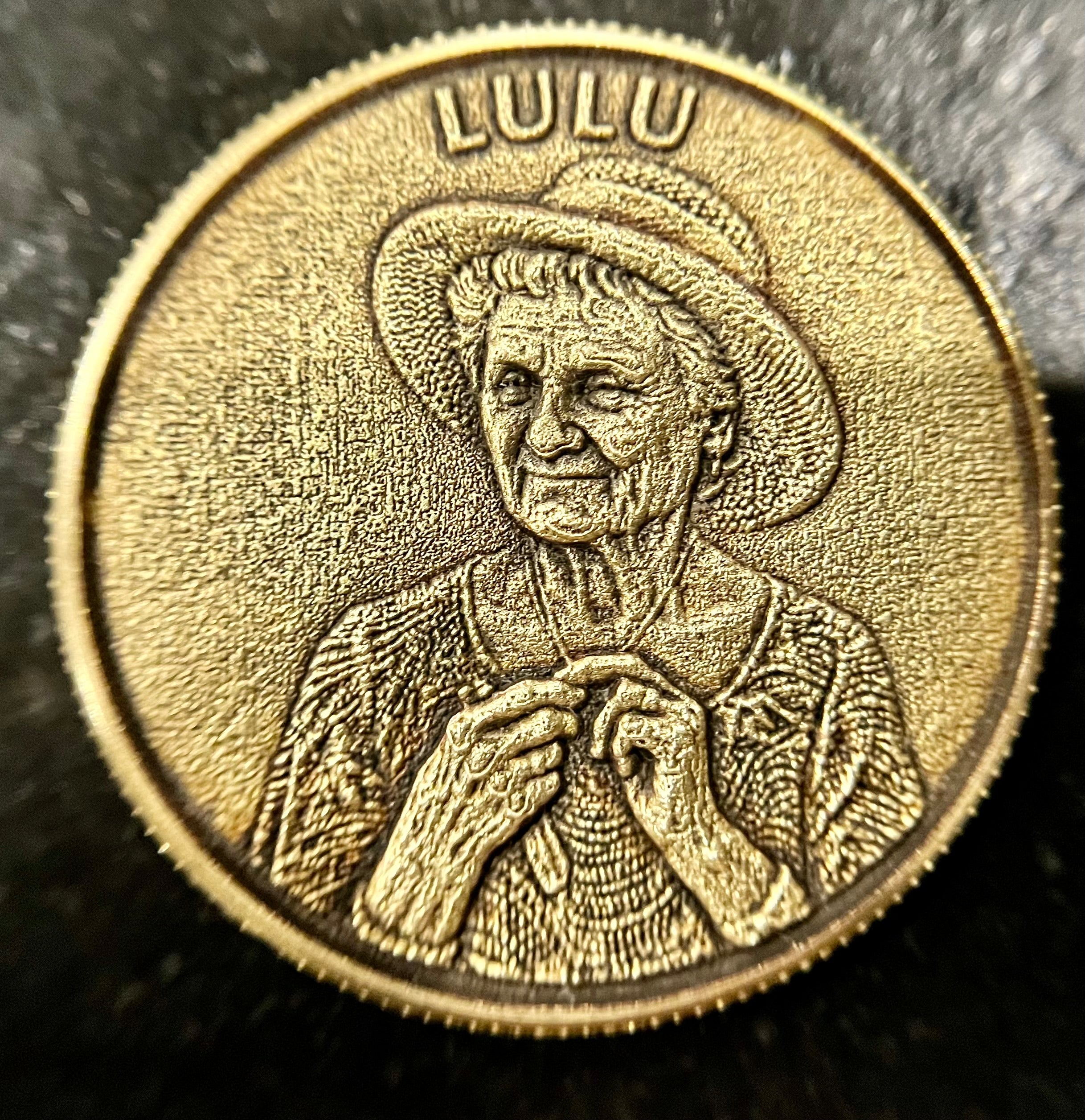 Pièce de laiton 40 mm personnalisée – gravure sur mesure (personnage de jeu, animal, évènements)